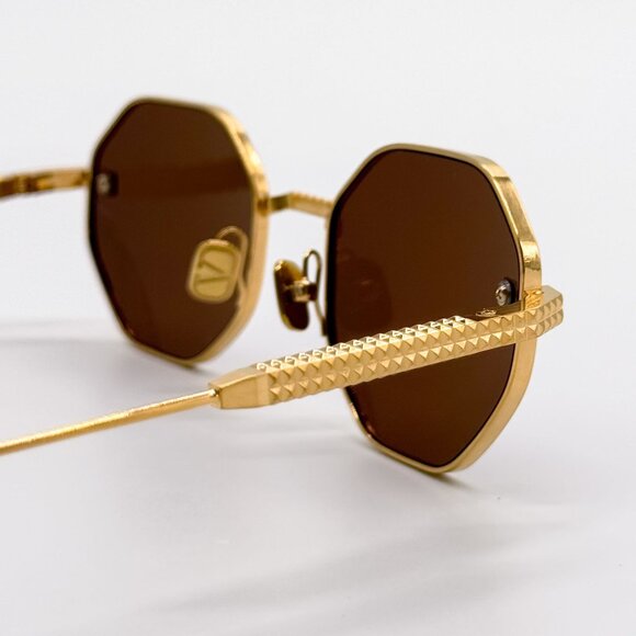 NEW VALENTINO SUNGLASSES VLS-122C GOLD/BROWN WOMEN VALENTINO EYEWEAR main image 9
